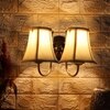 Devansh Dual Steel Metal  Wallmounted Lamp With Cotton Off-White Shade