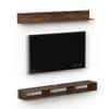 Kunsua Engineering Wood Wall Mount Tv Entertainment Unit In Brown Maple Finish