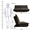 Bliss 3 Seater Sofa Cum Bed In Dark Brown Colour