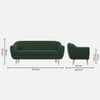 Colam Velvet 3 Seater Sofa in Green Colour