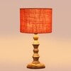 Devansh Orange  Jute   Table Lamp With  Wood Natural Base (7X7X15.5 Inches)-17