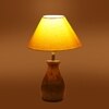 Devansh Yellow Cotton Table Lamp With  Wood Natural Base (10X12.5 Inches)-29