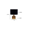 Rowan Black cotton table lamp with Natural Wood Base