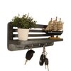 Regus Wooden Wall Shelf Organiser With Key Holders
