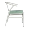 Sigma Wishbone Metal Dining Weaving Chair in Ivory White