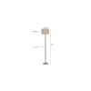 Crystal Beige Natural Fiber Floor Lamp with Steel Steel Base