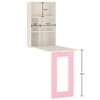 Calypso Kids Wall Mounted Folding Study Desk and Built In Bookshelf in Light Wood English Pink Colour