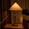 Knot Handicrafted Table Lamp in Brushed shiny crome finish and White Colour