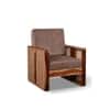 Ritik Solid Wood 1 Seater Rattan Designed Sofa  In Natural Teak Finish