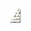 Wolabey Engineered Wood Ladder Style Bookshelf in Brown Maple & White