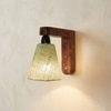 Hexagon Brown Solid Wood Wall Lights