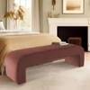 Floran Velvet 2 Seater Ottoman Bench in Peach Color