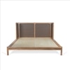 Neo Kyoto Solid Wood Queen Non Storage Bed in Black Colour
