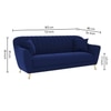 Rivo Velvet 3 Seater Sofa in Navy Blue Color