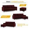 Monznij Sectional Fabric Sofa - Maroon