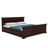 Hearti Solid Wood Queen  Size Upholstered Bed Without Storage (Walnut Finish)