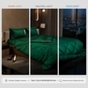 Stoa Paris Comforter Set Double Bed, 300TC Satin Double Bed Comforters in Emerald Green