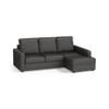 Apollo Sofa (Colour : Steel, Cushion : Hard, Back Type : High Back, Seating Capacity : Right Aligned 2 Seater + Right Aligned Chaise + Ottoman)