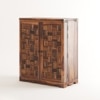 Calipo Sheesham Wood Bar Cabinet in Provincial Teak Finish