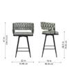 Doe Buck Presley Braided Faux Leather Bar Stool in Sage Colour