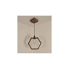 Hex Brown Solid Wood Single Hanging Light
