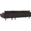 Scandinavian Dextra Three Seater L Shape Sofa Matte Black Finish