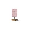 Forster Multicolor cotton table lamp with Square Natural Wood Base