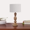 Devansh Grey Cotton Table Lamp With  Wood Natural Base (7X17.5 Inches)-7