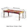 Oakville Sheesham Wood 2 Seater Maachi Bench In Assorted Multi-Colour Chindi & Yellow Rope Canning