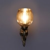 Devansh Metal Electric Wall Light in Antique gold Colour with Lavender Shade Count of 1 Light