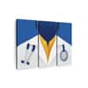 Truss Blue White Pieces Medical Doctor Illustration Canvas Wall Prints Set of 3 Multicolor Matte