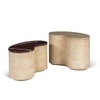 Chip and Dale Solid Wood Coffee Table Set of Two in Black Colour