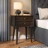 Denton Solid Wood Bedside Table in American Walnut Finish