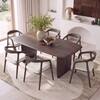 Zen Rectangular Solid Wood 6 Seater Dining Table With 6 Zen Solid Wood Dining Chair (Finish: Danish Walnut, Colour:  San Ripple)
