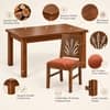 Globally Indian Kusha Solid Sheesham Wood 4 Seater Dining Table Set 4 Chairs Terracotta Orange