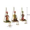 Desert Art Metal Handpainted Cap Jhula Musician Wall Hanging Set of 3