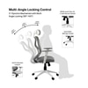Lukano High Back Ergonomic Office Chair in Grey Colour