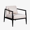 Archie Spindle Solid Wood Lounge Chair in Grey Colour