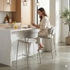 Scandinavian Kory Counter Chair Matte Beige Finish