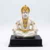 Devotional Divine Serenity Hanuman Statue in White and Gold Colour