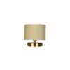 Louie off-white cotton table lamp with Gold wood base