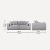 Leon 3 Seater Pull Out Sofa cum Bed  in Grey Colour