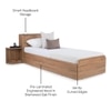 Vienta Engineered Wood Single  Size Bed With Box Storage (Brentwood Oak Brown Finish)