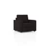 Apollo High Back 1 Seater  Fabric Sofa In Deep Brown Velvet Colour