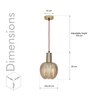 Nikolas Amber Glass And Shine Brass Finish Pendant Light