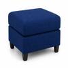 Nova 3 Seater L Shaped Sectional Sofa Right Chaise and Ottoman Blue