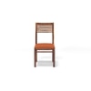 Zella Solid Wood Dining Chair Set Of 2 In Teak Finish With Burnt Orange Colour Fabric