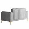Josbert Velvet 2 Seater Sofa In Grey Colour