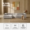 Elegantedge Wood Right Aligned 3-Seater With Upholstery Non Storage Sofas In Grey Colour