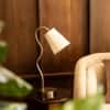 Kaze Handicrafted Table Lamp in Golden and White Colour